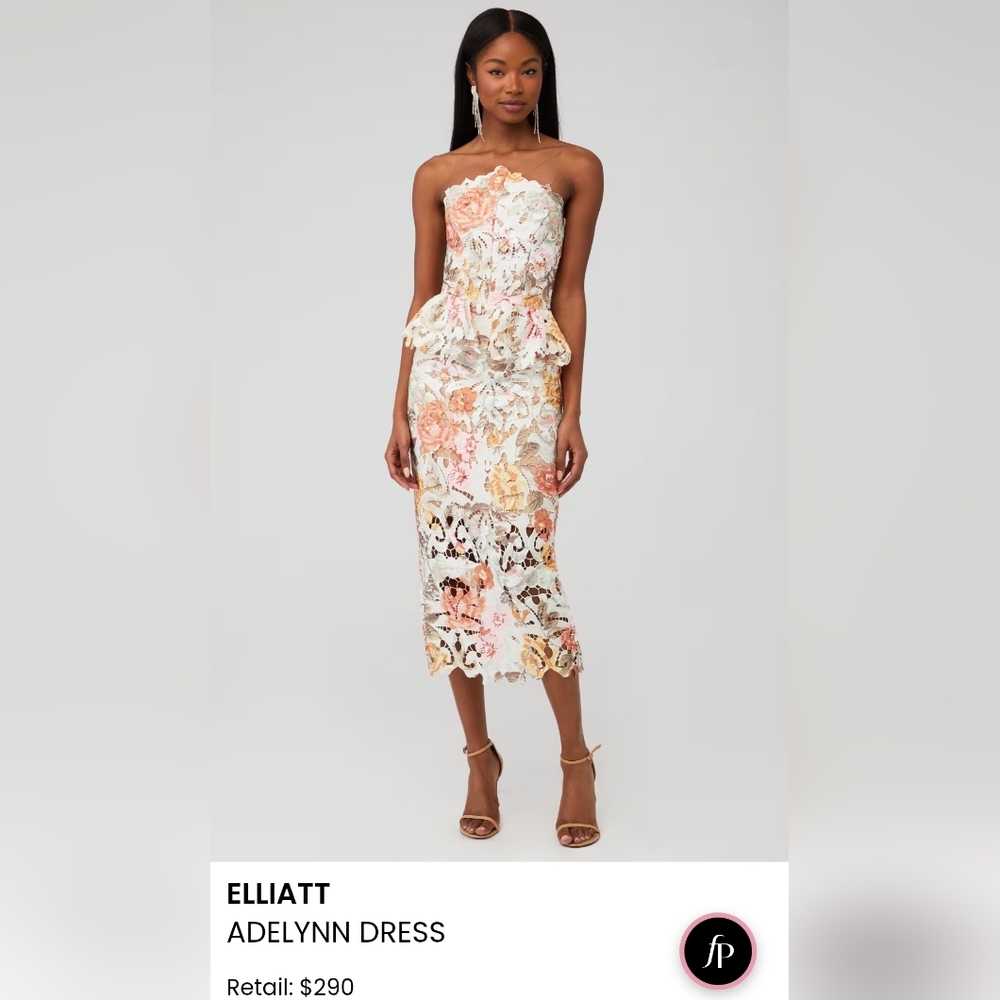 ELLIATT Floral Lace Midi Dress